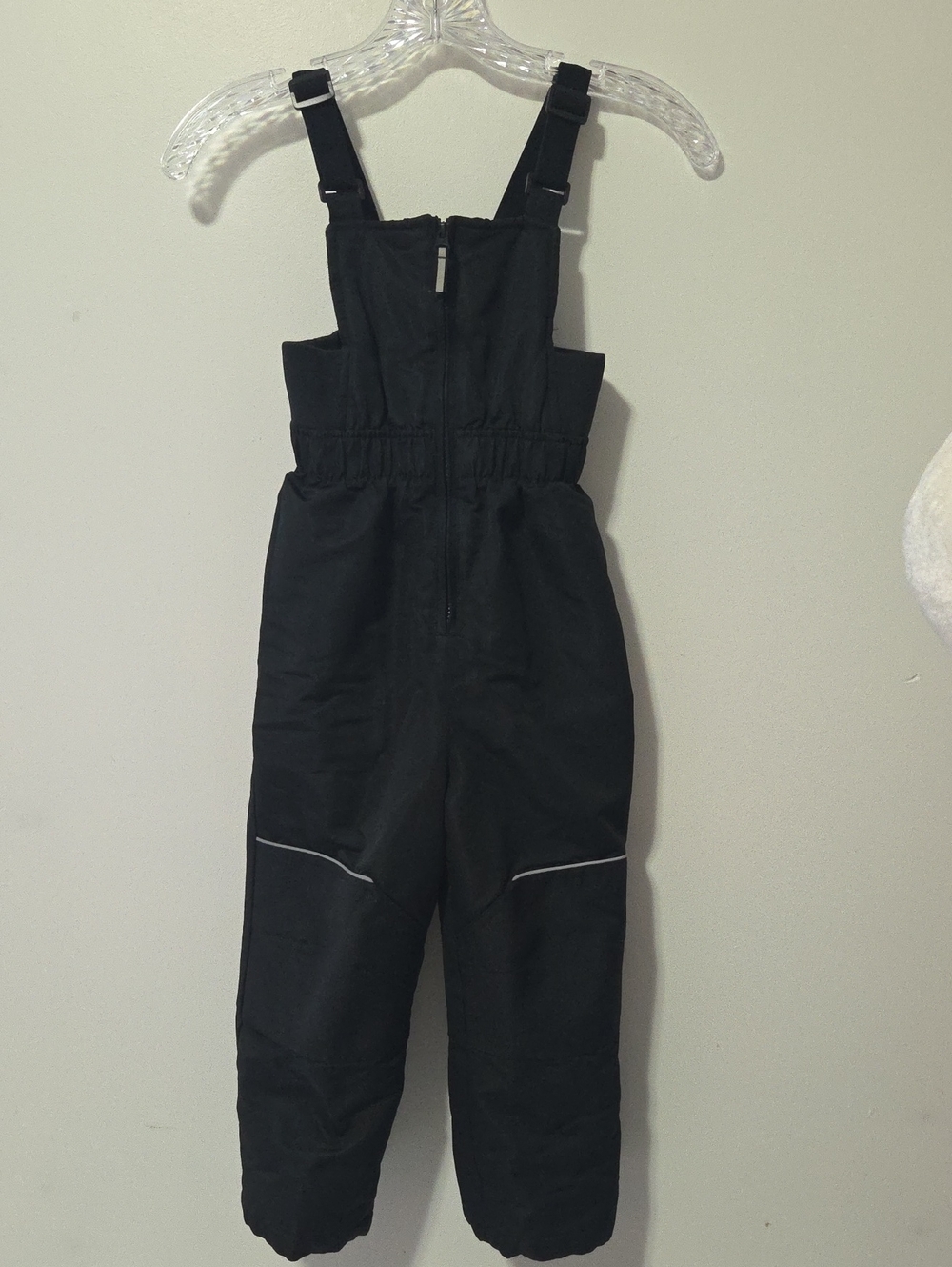 Swiss Tech Black Kids Snow Overalls with Reflective Trim